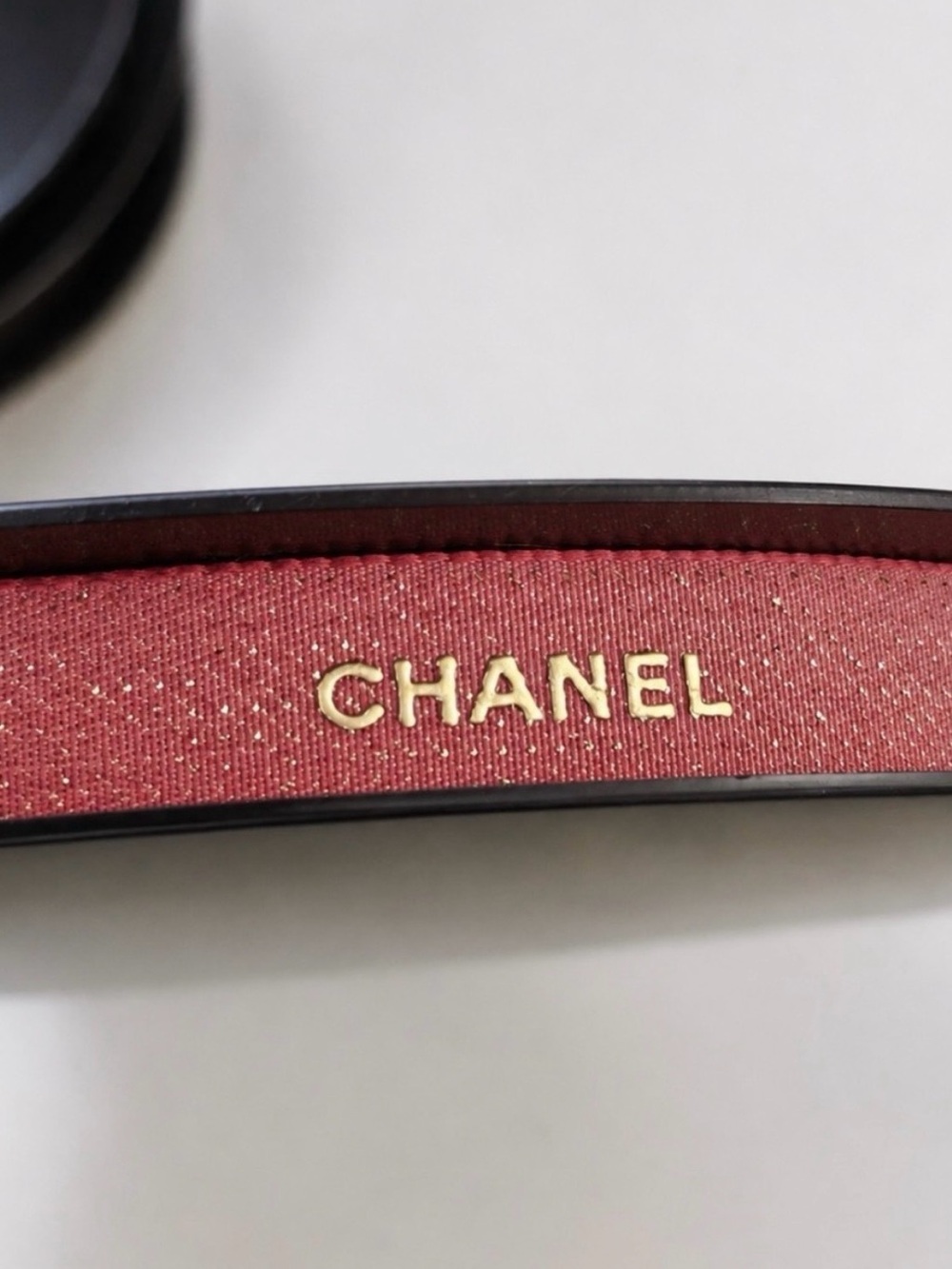 CHANEL Limited Edition Holiday Ribbon Full Spool 25m Red Gold Authentic